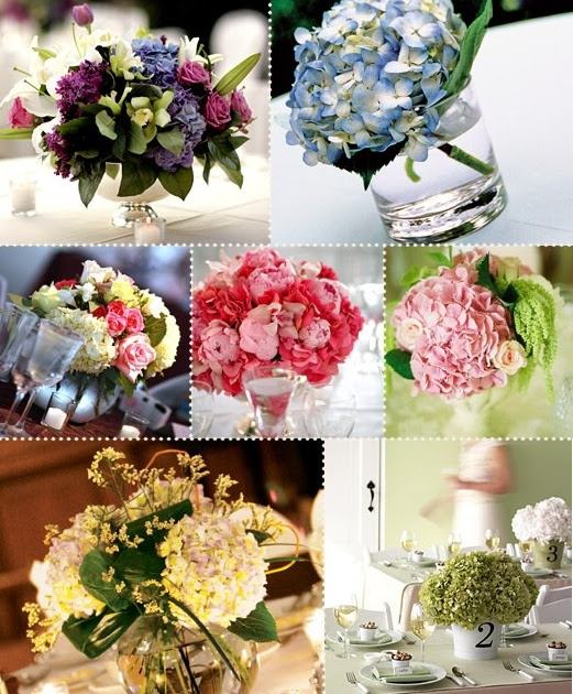 Inspired to Flower: Centerpieces Using Hydrangea